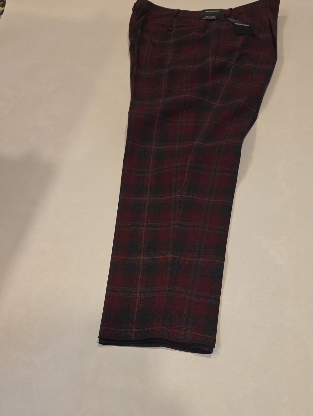 Murano Burgundy Plaid Trousers
